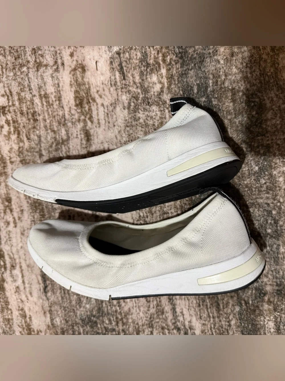 Michael Kors White Upton Ballet Slip-On Sneakers-logo at the heel (10-ladies) - Picture 2 of 12